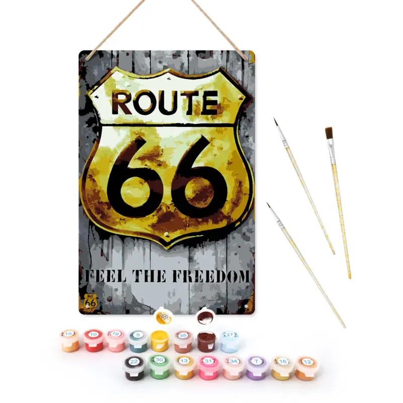 02-4 Route 66 DIY Metal Bar Poster