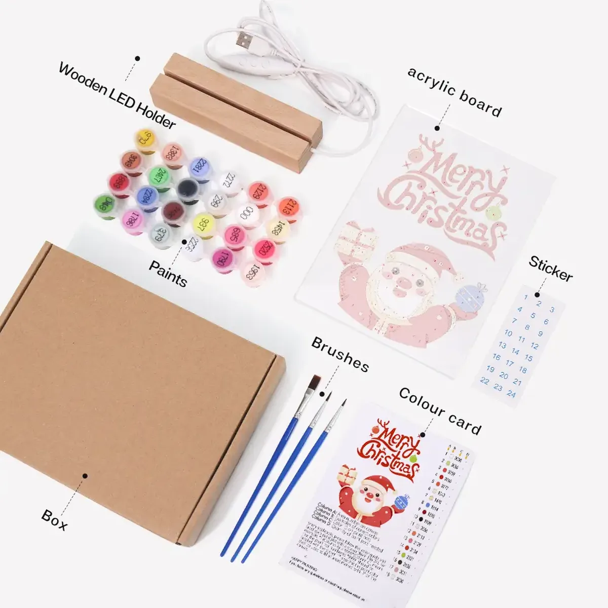 Happy Santa - Merry Christmas LED Paint by Numbers