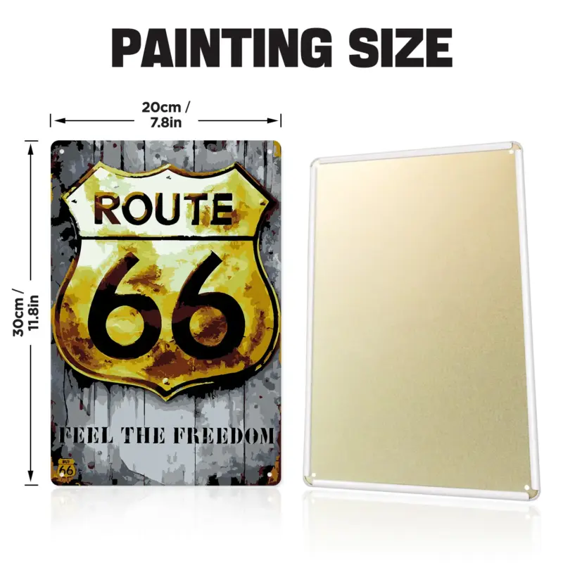 Route 66 DIY Metal Bar Poster
