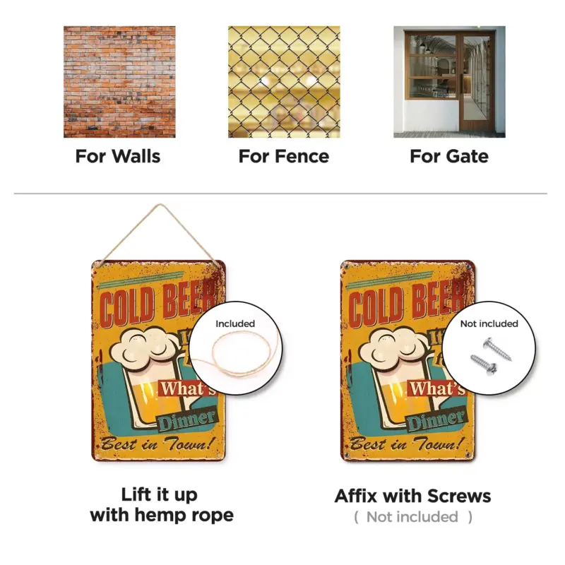 Cold Beer Best in Town DIY Metal Poster