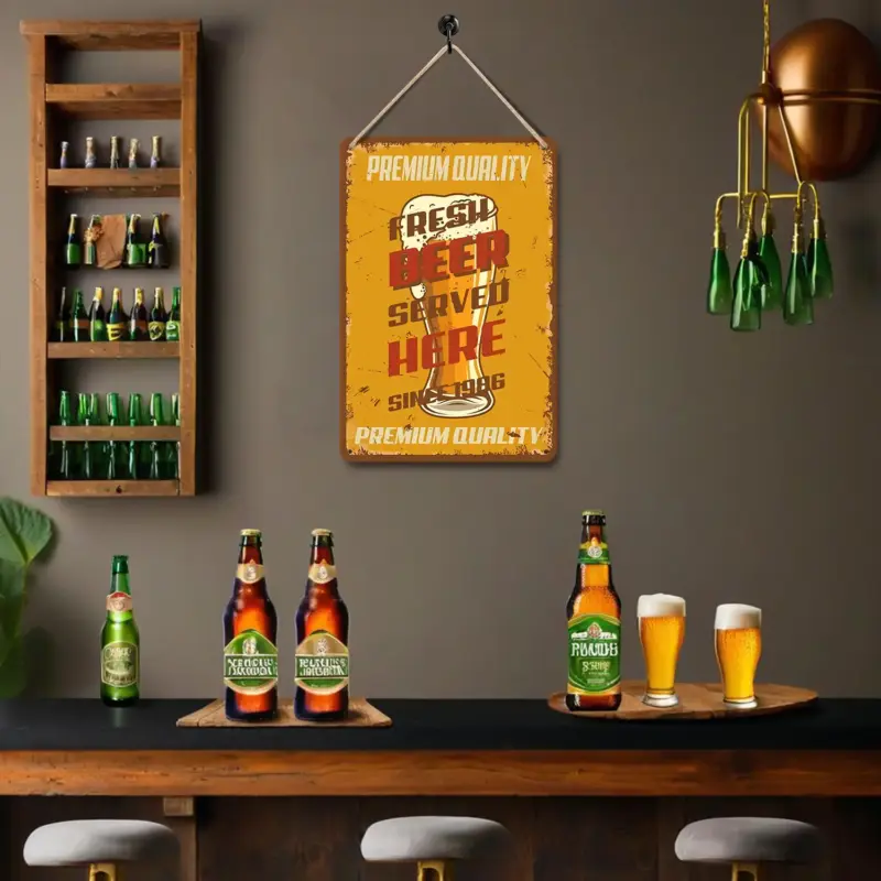 Fresh Beer Served Here - DIY Metal Poster