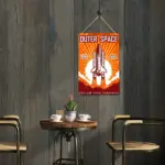 14 Outer Space Rocket DIY Metal Poster