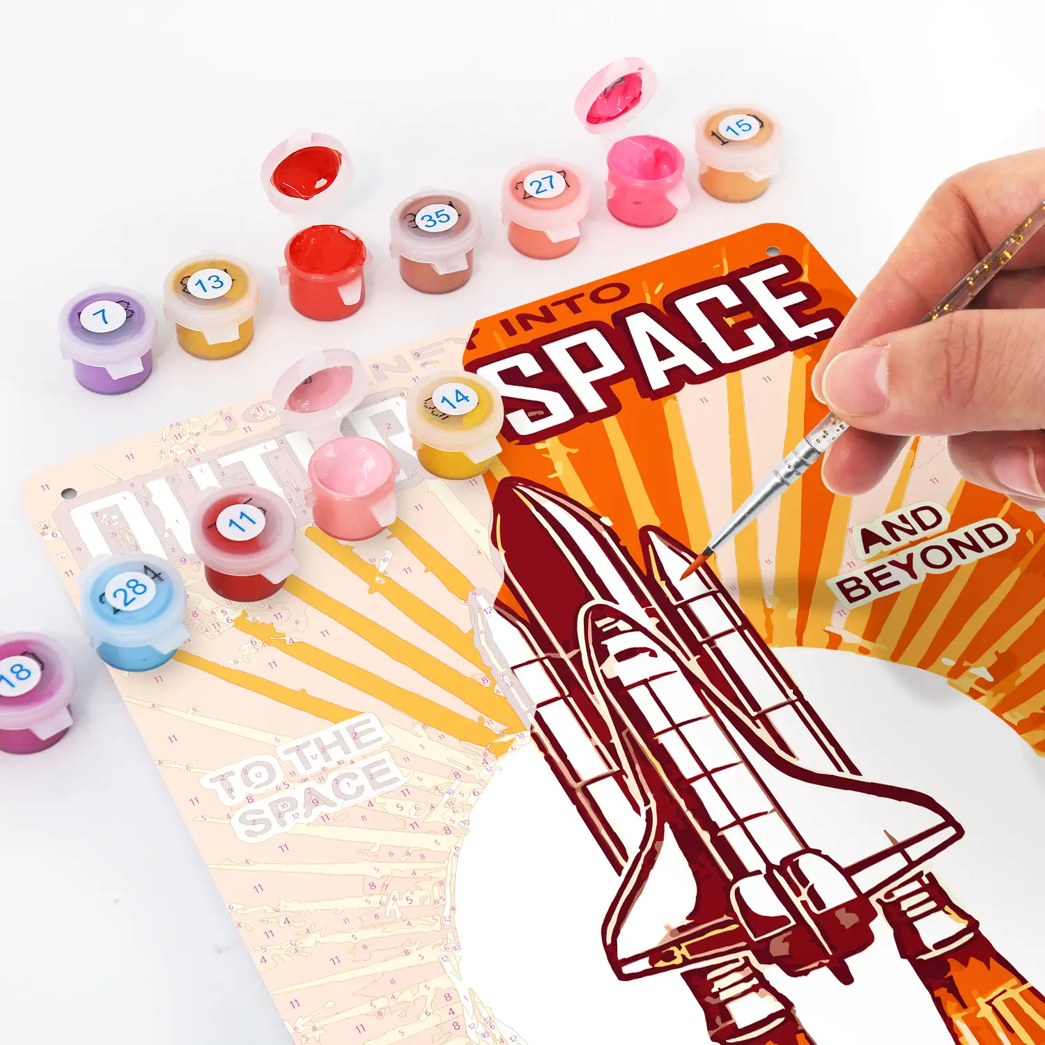 Outer Space Rocket DIY Metal Poster