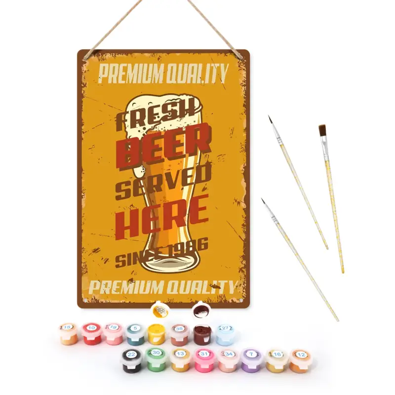 2-8 Fresh Beer Served Here - DIY Metal Poster