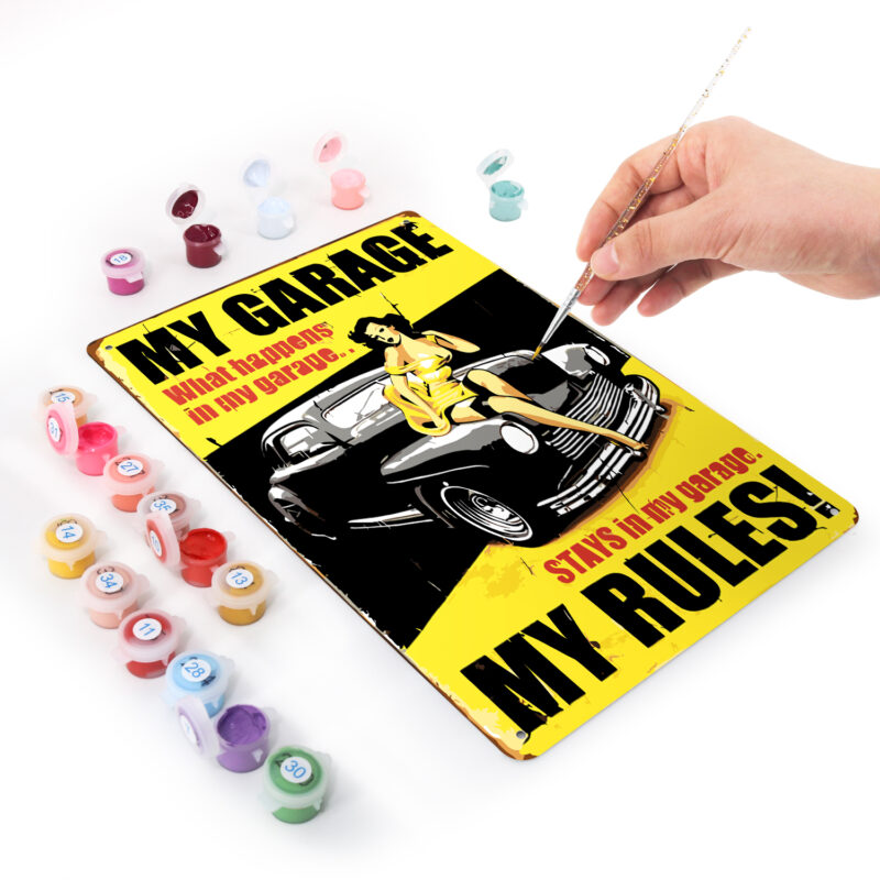 My Garage My Rules - DIY Metal Poster