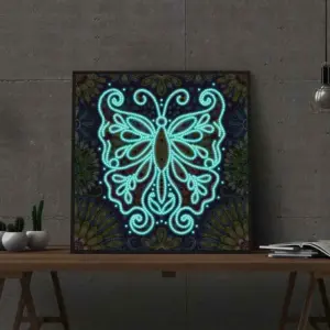 Rainbow Butterfly - Glow-in-the-Dark Diamond Painting