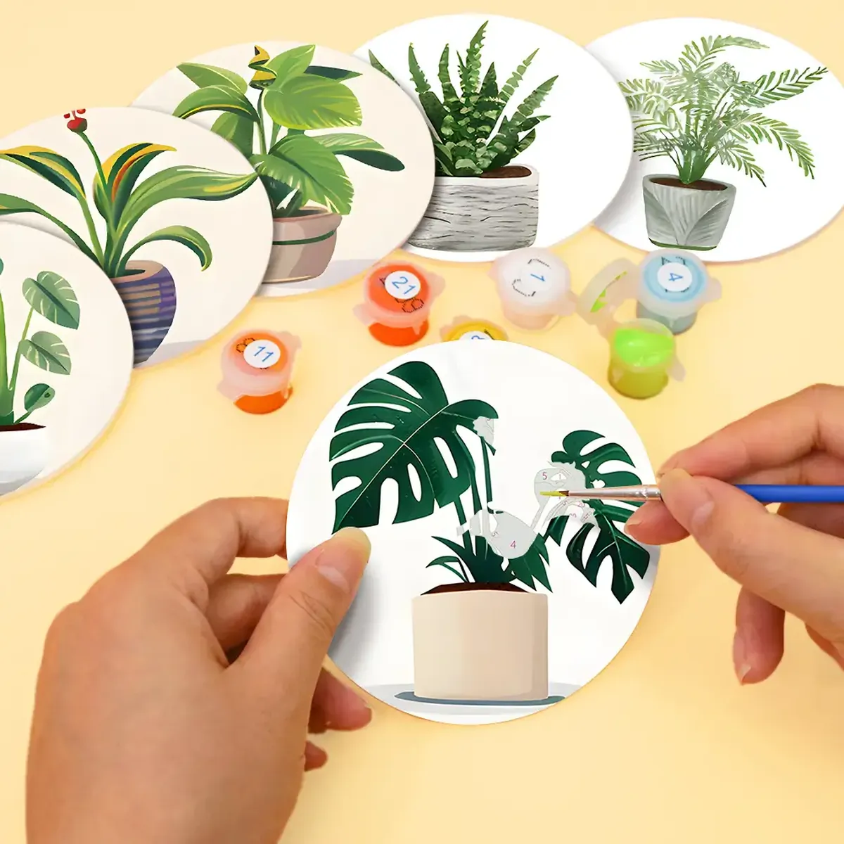 The Plants - DIY Drink Coasters Paint by Numbers