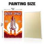4-8 Outer Space Rocket DIY Metal Poster