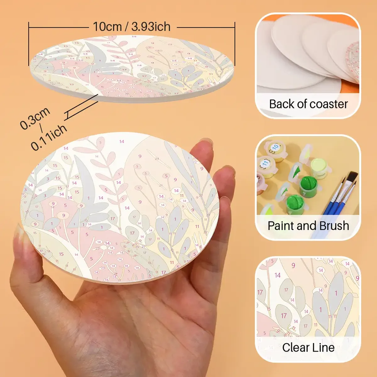 The Plants - Beverage Coasters - DIY Paint by Numbers