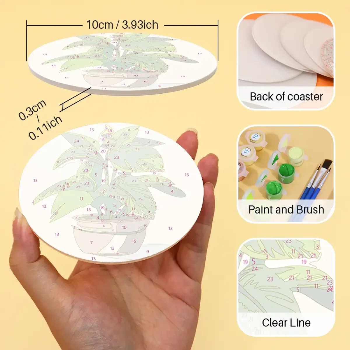 The Plants - DIY Drink Coasters Paint by Numbers