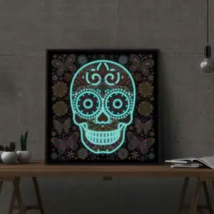 Neon Skull - Glowing Diamond Painting