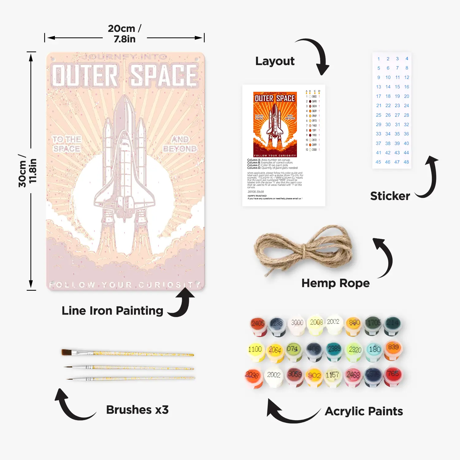 Outer Space Rocket DIY Metal Poster
