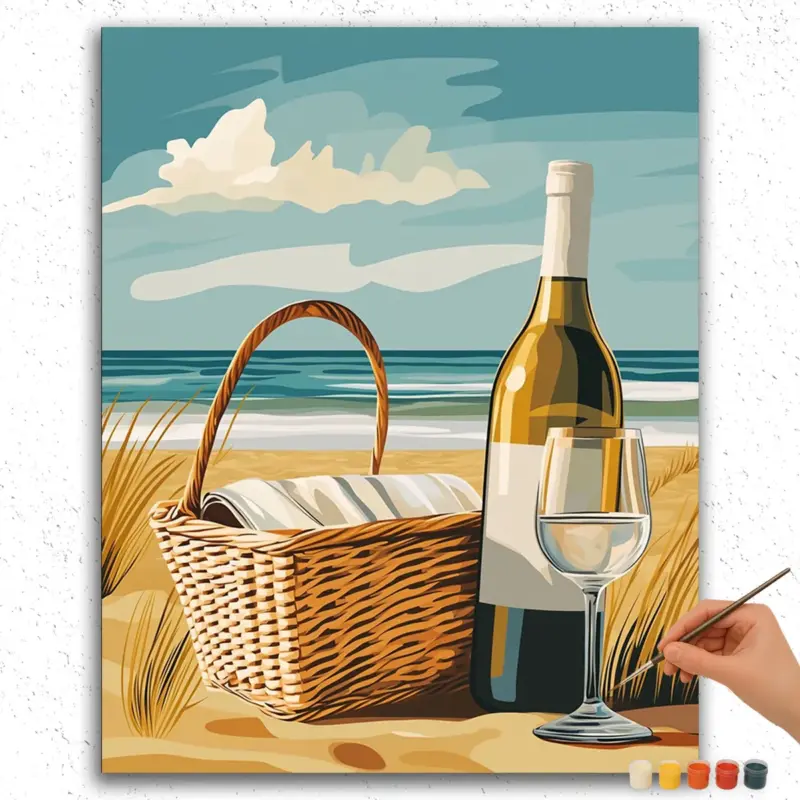 876125 Wine on Beach