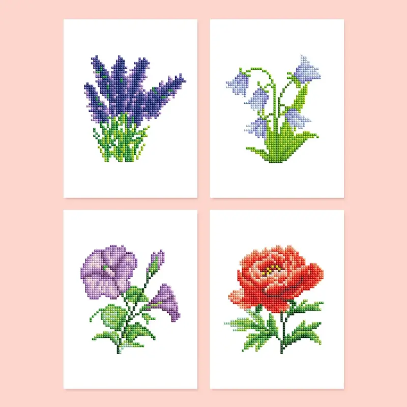 91996-Paint-by-numbers-Diamond-Painting-webp Colorful Flowers - 4pcs