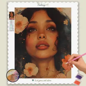 Beautiful Woman and Flowers