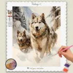 Wolves Running in Snow