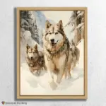 Wolves Running in Snow