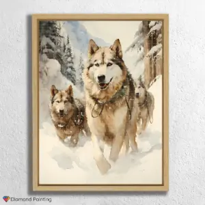 Wolves Running in Snow