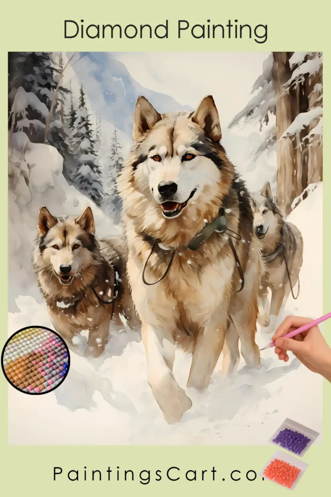 Wolves Running in Snow