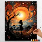 Abstract Girl and Tree