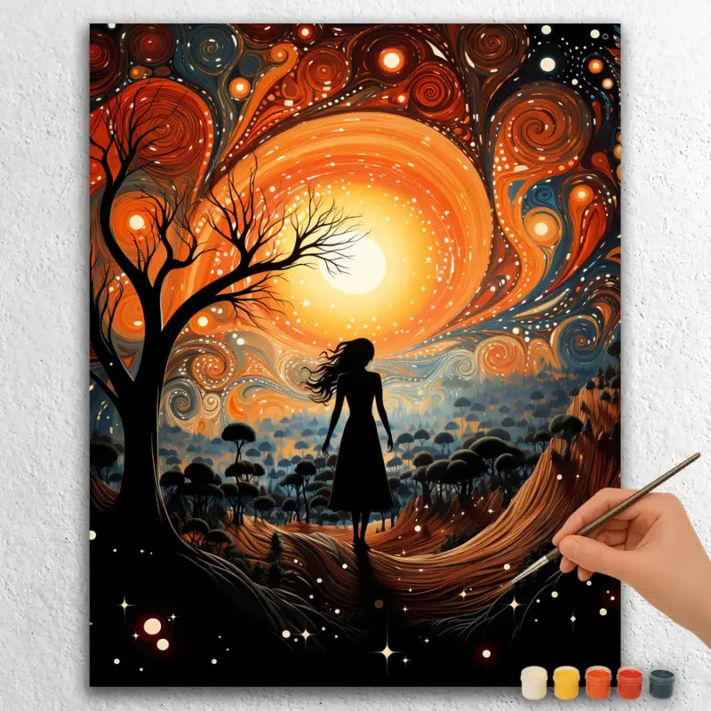 Abstract Girl and Tree