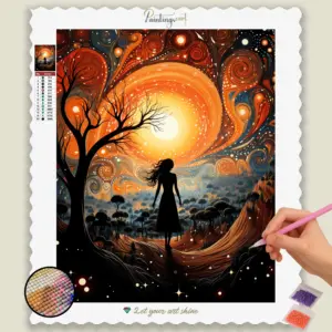 Abstract Woman on Mountains