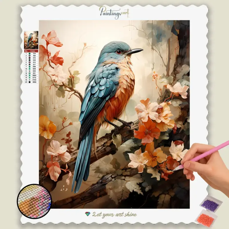 Australia_18164_base-diamond-painting-paintingscart Colorful Sparrow in Jungle