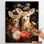 Baby-Animals-Valentines-Day-53358 Flowers and Two Baby Deer