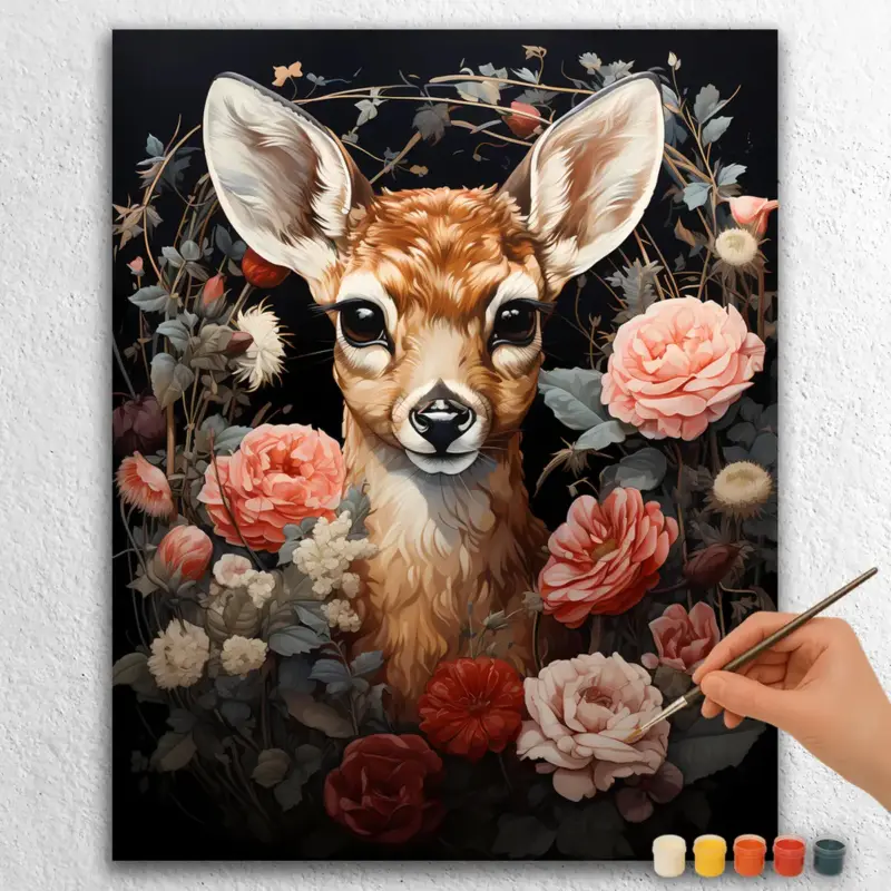 Baby-Animals-Valentines-Day-9314 Deer in Flowers