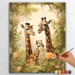 Three Baby Giraffe