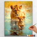 Baby-Lion-11387 Baby Lion with Lioness