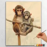 Baby Monkey with Mother