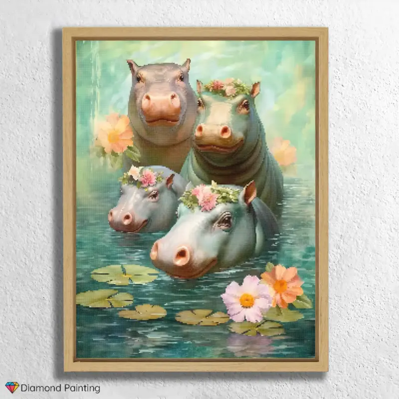 Baby Hippos in Pond