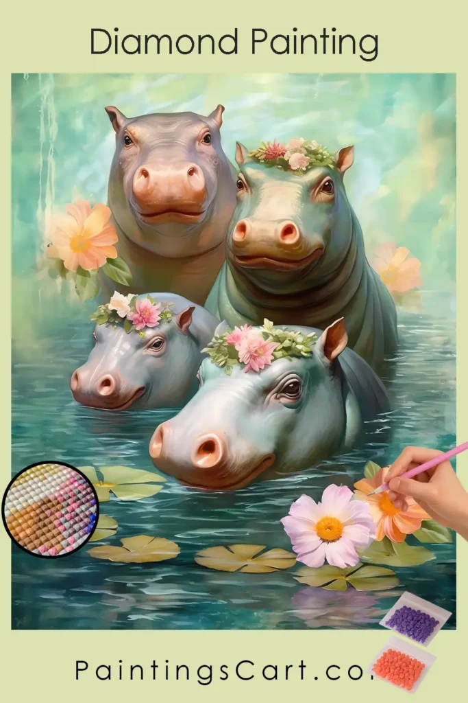 Baby Hippos in Pond