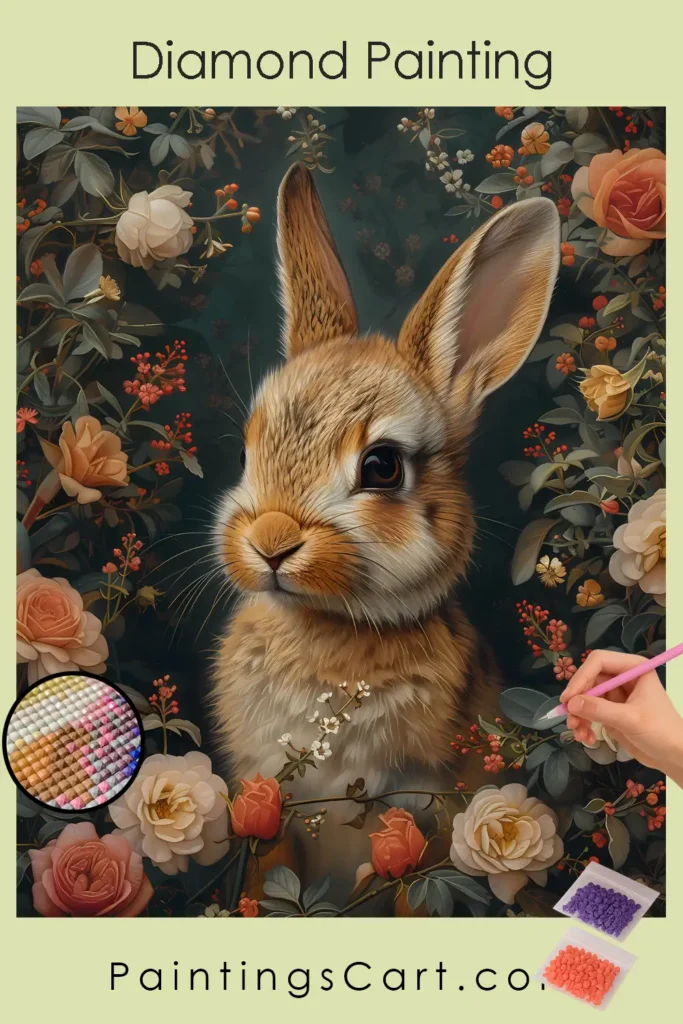 Cute Bunny and Flowers