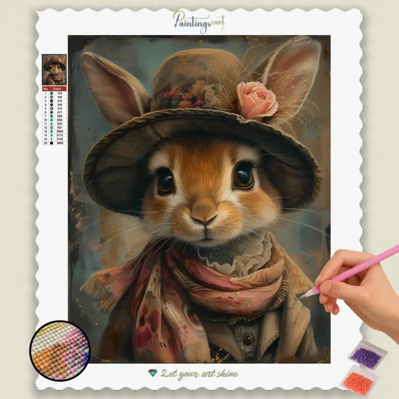 Baby_Animals_Easter_4245_base-diamond-painting-paintingscart Bunny with hat
