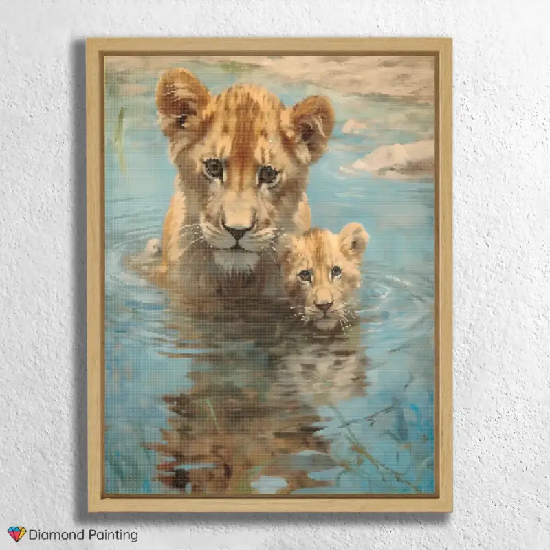 Baby Lions in Water