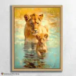 Baby_Lion_11387_float-diamond-painting-paintingscart Baby Lion with Mother