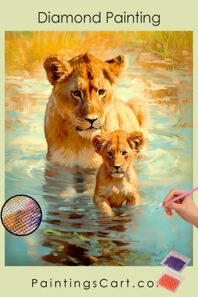 Baby Lion with Mother