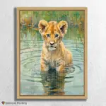 Baby_Lion_3383_float-diamond-painting-paintingscart Baby Lion in Water