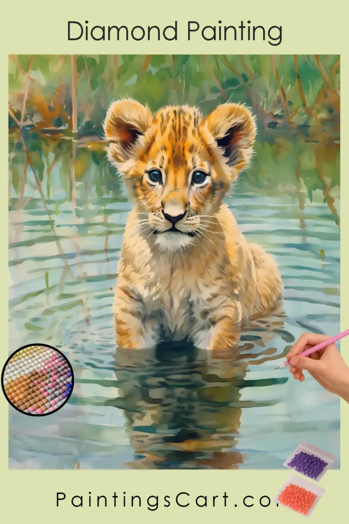 Baby Lion in Water