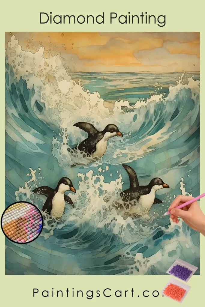 Penguin Surfing on Waves
