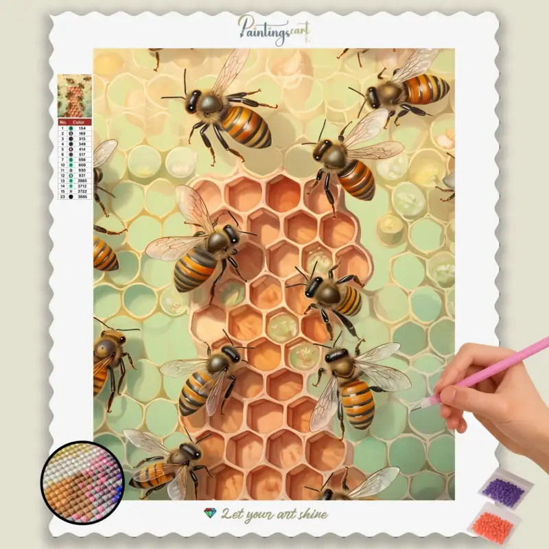 Beekeepers_5448_base-diamond-painting-paintingscart Bees and Beehive