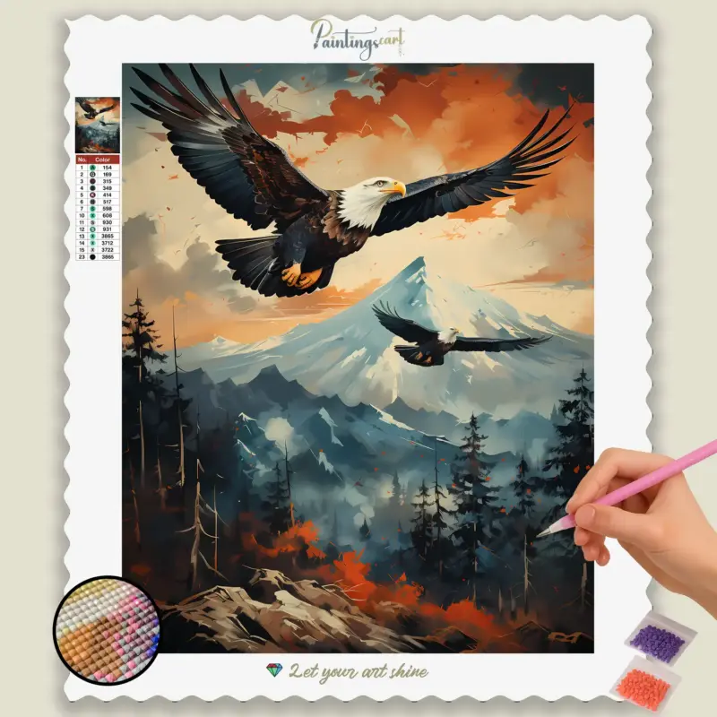 Bird_Watching_19474_base-diamond-painting-paintingscart Eagle over the Mountains