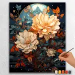 Boho Flowers and Moon