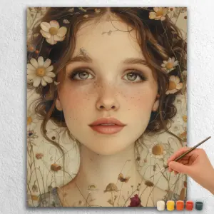 Pretty Girl and Flowers