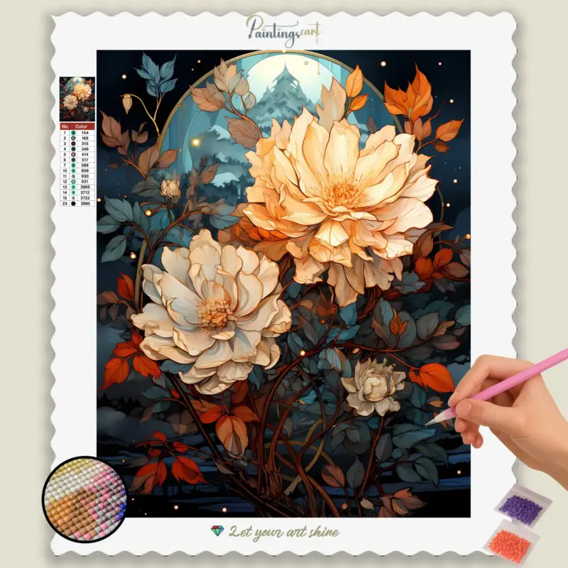 Boho_Christmas_6485_base-diamond-painting-paintingscart Beautiful Flowers