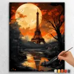 Eiffel Tower in Burnt Orange Scene