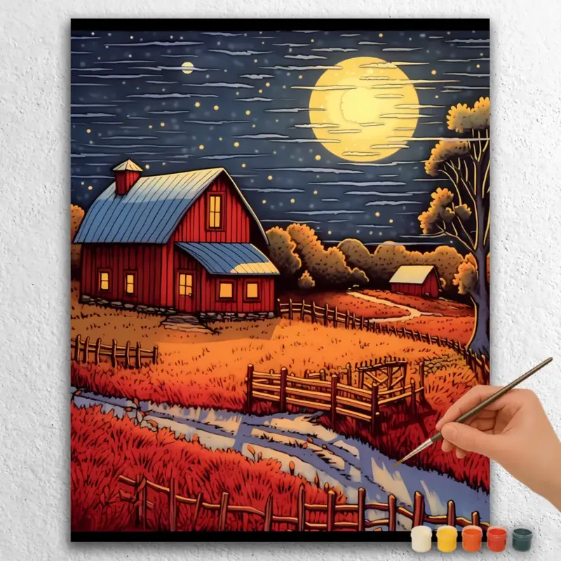 Cartoon-Style-Farm-15659 Nightlife at Farm