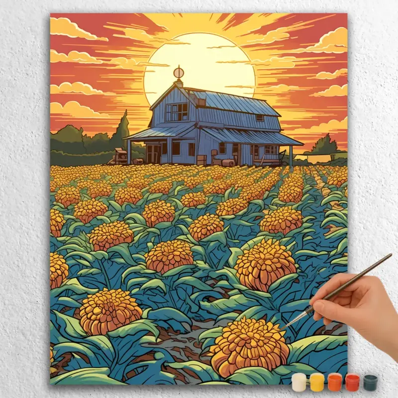 Cartoon-Style-Farm-20664 Beautiful House in Farm